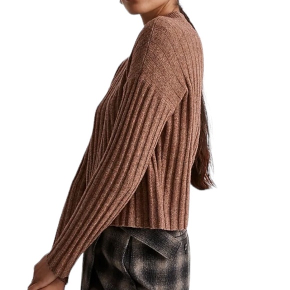 Madewell Levi Mockneck Ribbed Pullover in Rosehip - Picture 3 of 6